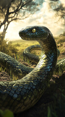 Fototapeta premium Close up shot of Snake , snake skin texture