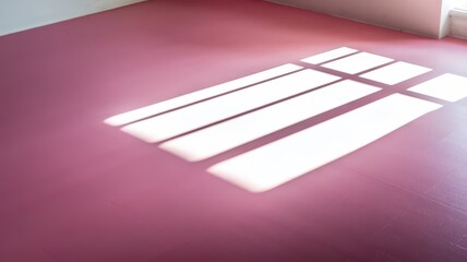 pink floor of white room with sunglight background, daylight of sun in room background wallpaper, pink floor background wallpaper for mockup banner design