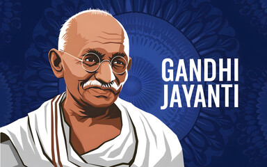 2nd October- gandhi jayanti. vector illustration Mahatma Gandhi. 