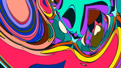 Colorful psychedelic abstract fluid background for music festival 