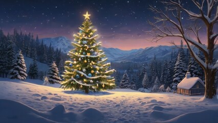 Fototapeta premium marry Christmas festive winter scene