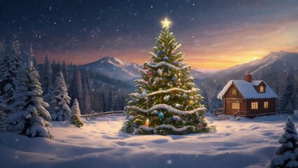 marry Christmas festive winter scene