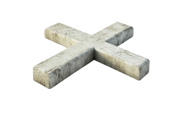 A weathered stone cross, transparent background