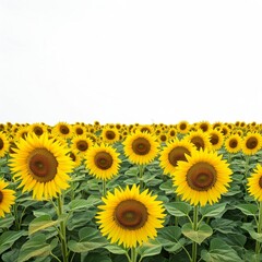Fototapeta premium sunflowers on white background