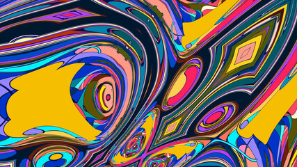 Colorful psychedelic abstract fluid background for music festival 