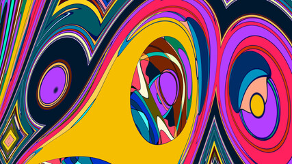 Colorful psychedelic abstract fluid background for music festival 