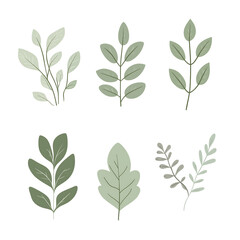 Minimalist style leaf vector on white background.