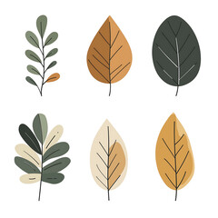 Minimalist style leaf vector on white background.