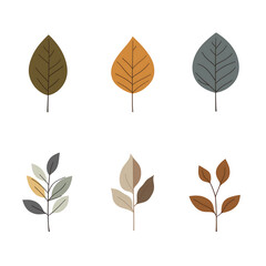 Minimalist style leaf vector on white background.