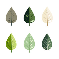 Minimalist style leaf vector on white background.