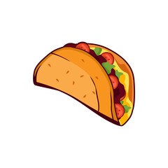 Vector illustration of Tacos, typical Mexican food