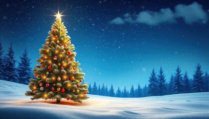 Obraz premium marry Christmas festive winter scene