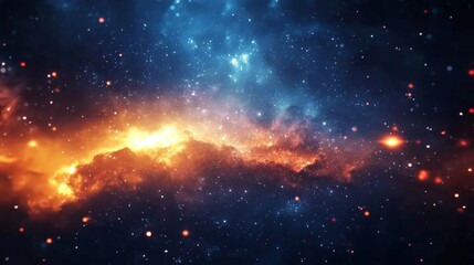 Fototapeta premium Cosmic Inferno: A Celestial Explosion of Light and Energy