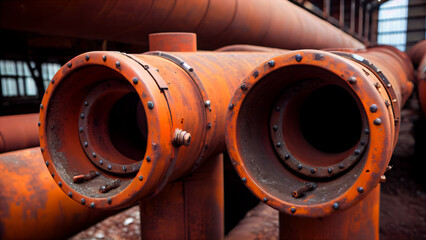 Industrial Resilience: A Study of Aging Orange Metal Pipes, Their Rusted Surfaces, and the Necessity for Regular Maintenance and Condition Assessment in Infrastructure Engineering