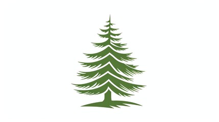 Fototapeta premium A green pine tree illustration.