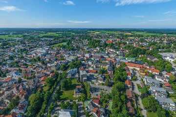 Ausblick auf Bad Aibling nahe Rosenheim im oberbayerischen Chiemgau