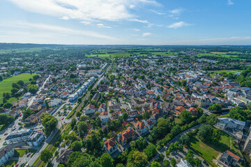 Ausblick auf Bad Aibling nahe Rosenheim im oberbayerischen Chiemgau