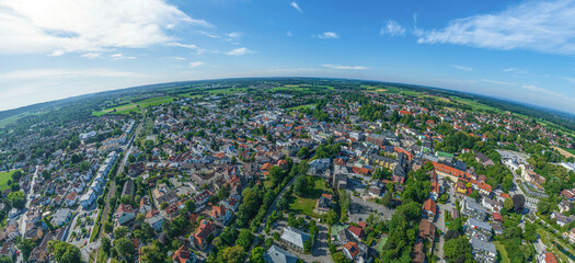 Ausblick auf Bad Aibling nahe Rosenheim im oberbayerischen Chiemgau