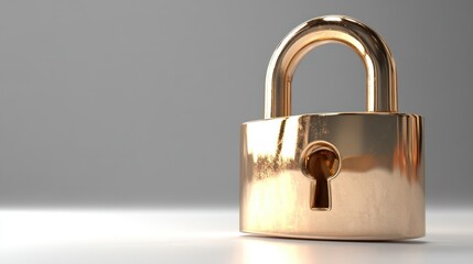 A Close-Up of a Golden Padlock on a White Surface