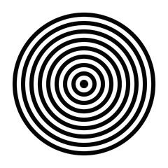 Simple vector icon of concentric circles creating a hypnotic effect, ideal for meditation or abstract designs. Editable stroke.