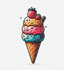 ice cream with strawberry