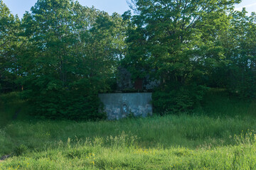 abandoned church ruins in the bush
