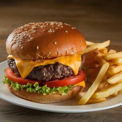 Fresh tasty burger ai generated