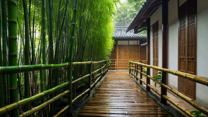 Fototapeta premium bamboo walkway