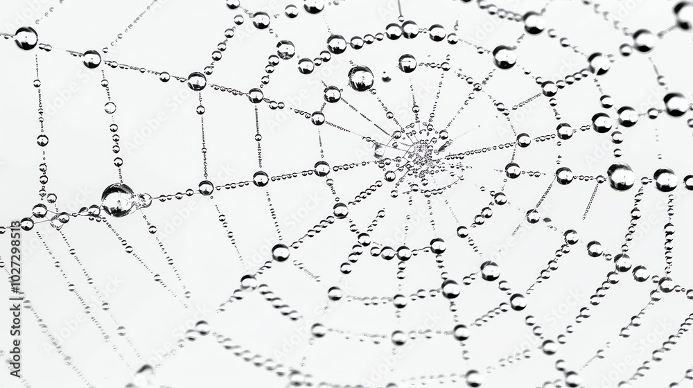 Canvas Prints a spiderweb covered in water droplets.