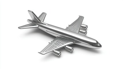 A Chrome Model of a Passenger Airplane