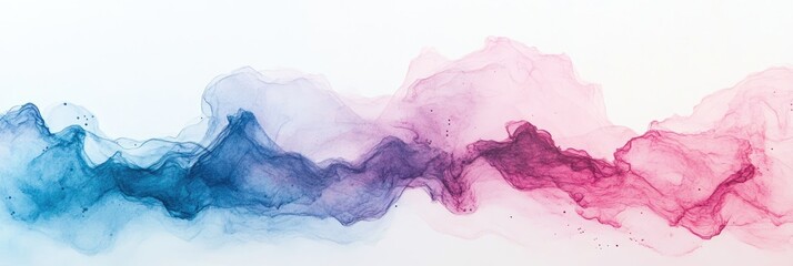 Soft gradient of diluted ink with natural watercolor like transitions and light, wispy edges