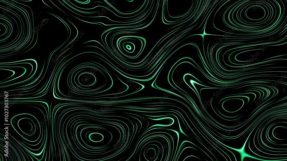 Poster 4K Abstract Neon Swirls. Seamless Looping Background