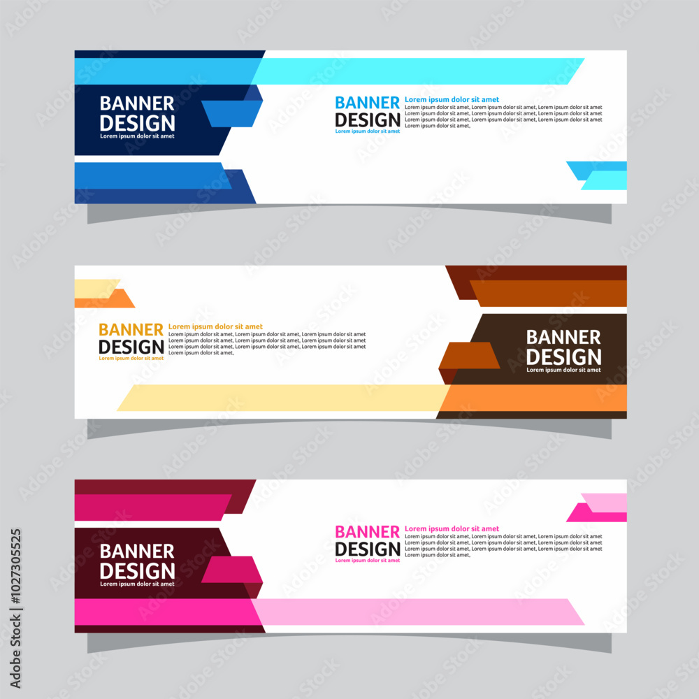 Canvas Prints vector set of landscape banner background design concept. colorful background business layout templa