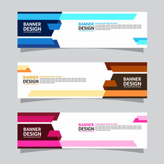 Vector set of landscape banner background design concept. Colorful background business layout template