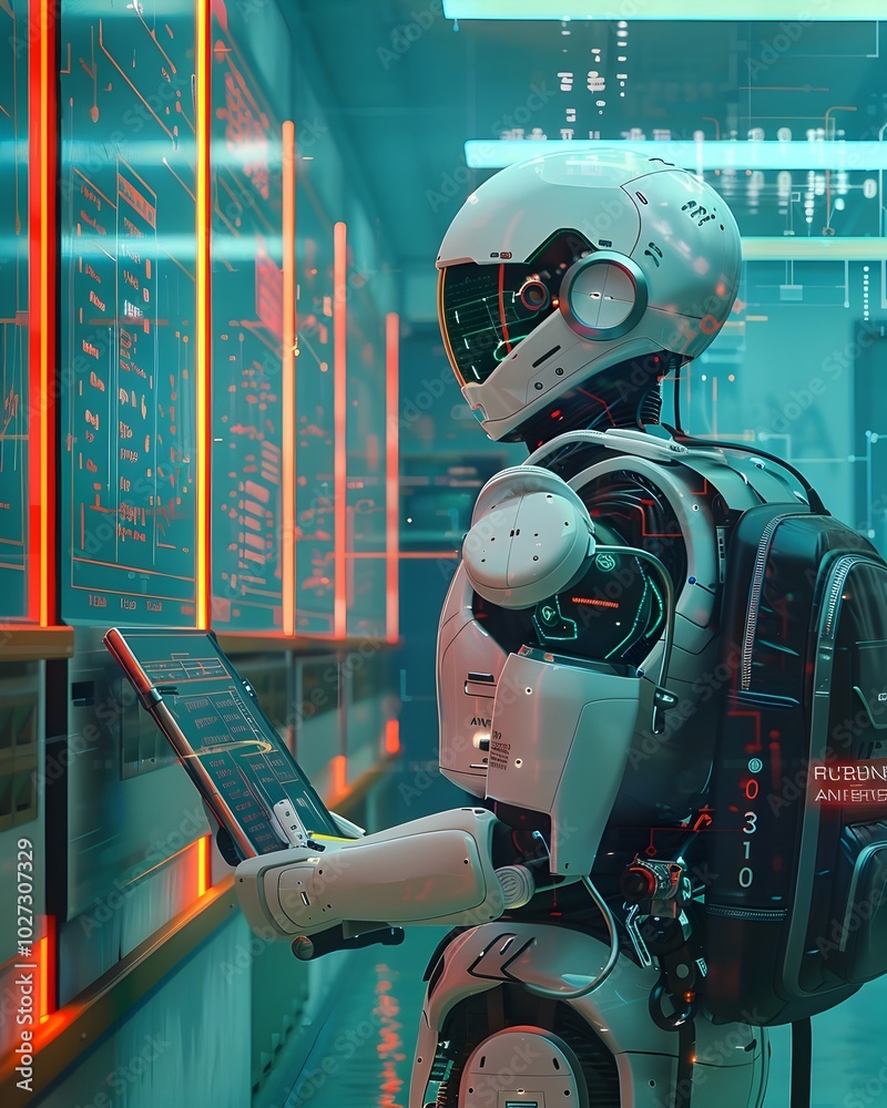 Wall mural futuristic ai powered school optimizing educational resources for efficient learning