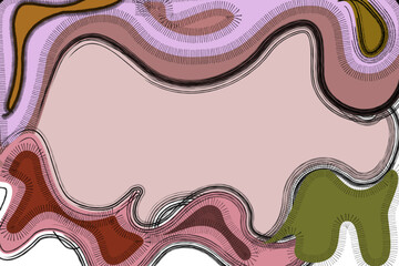 background with waves and cartoon