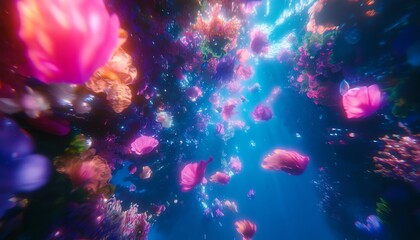 Fototapeta premium Vibrant coral reef with colorful fish