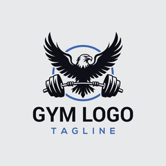 eagle fitness and gym logo. with vector template