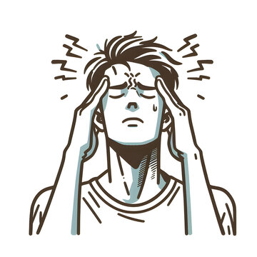 man holding head, headache, stressed clip art preview