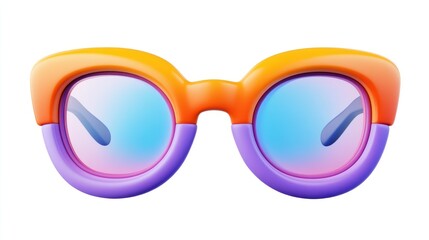 Fototapeta premium Colorful 3D Rendered Sunglasses with Gradient Lens