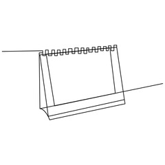 Table calendar icon month date   continuous one line drawing outline vector  illustration