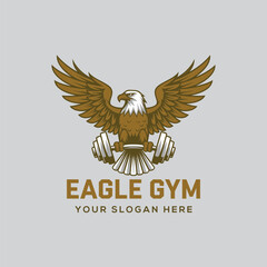 Obraz premium eagle gym and fitness logo concept with vector template design