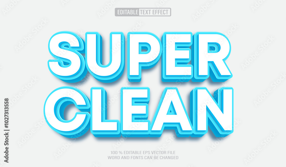 Poster editable 3d text style effect -super clean text effect template