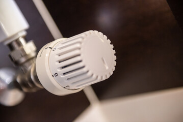 heating radiator in the bathroom with temperature controller © Stepan