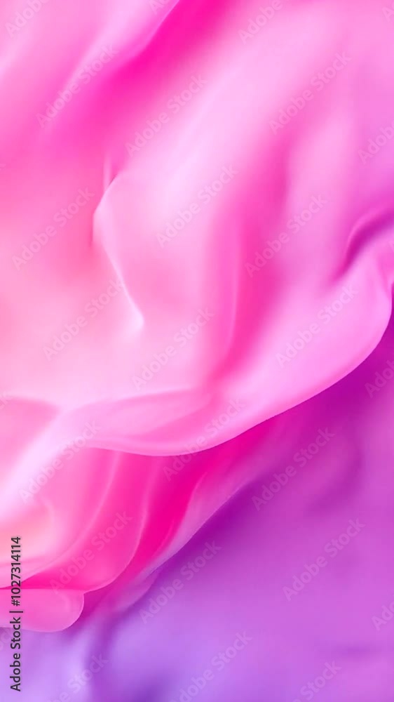 Poster vertical video of serene smooth pink and purple fabric waves create calming texture and atmosphere