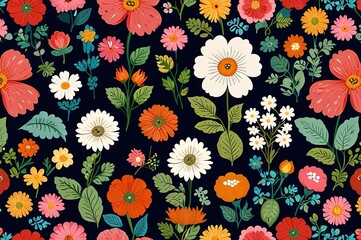 Fototapeta premium seamless floral pattern