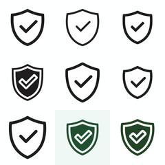 collection of checkmark icon logo on white background