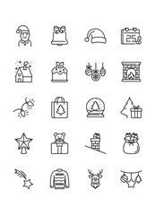 set of christmas icons, winter holiday