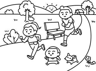 Running at the park.