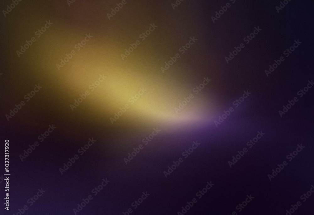 Poster a grainy, abstract background with a gradient of purple and yellow, blending into dark tones.